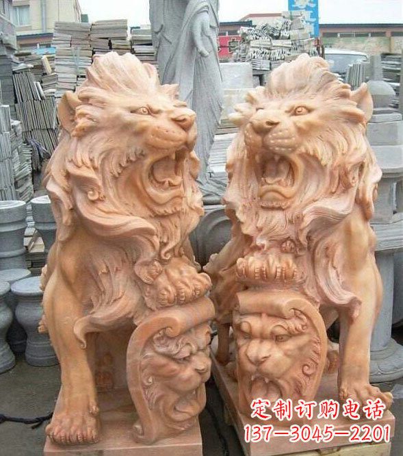 南京晚霞红盾牌欧式狮子