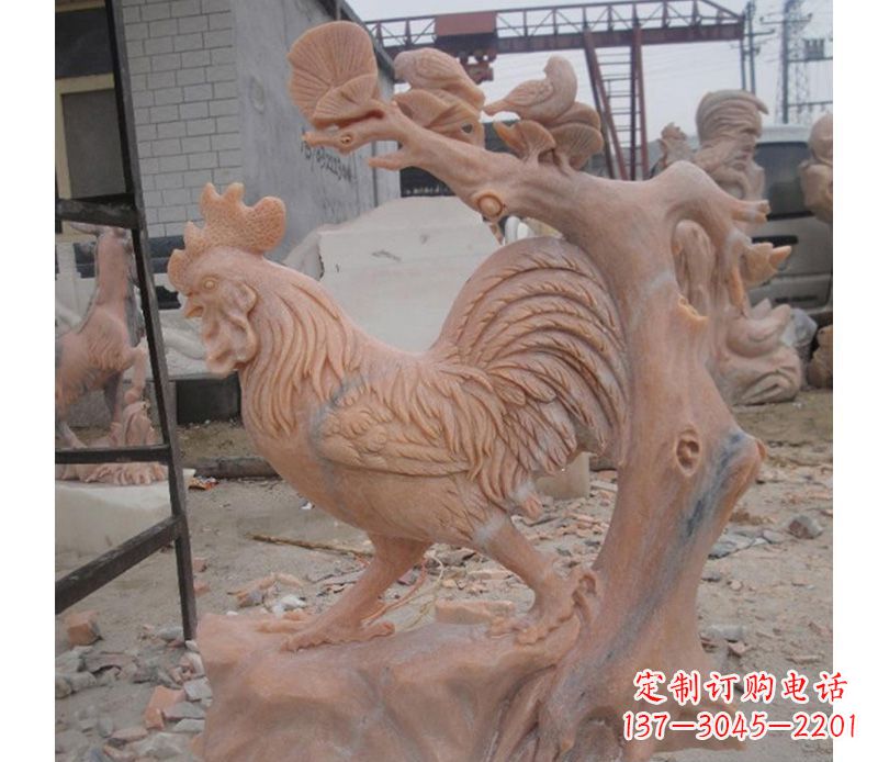 南京晚霞红公鸡雕塑