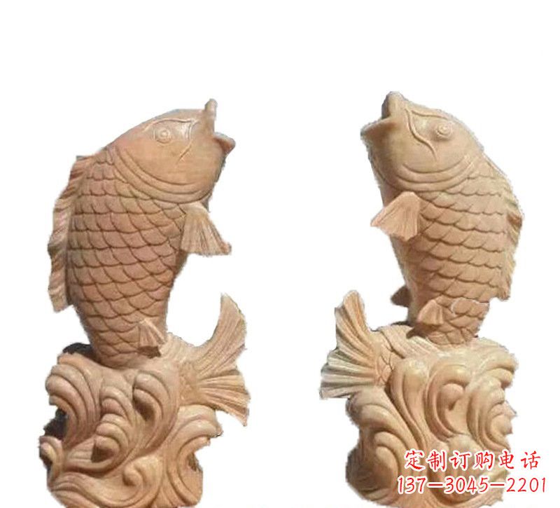 南京晚霞红公园喷水鲤鱼石雕