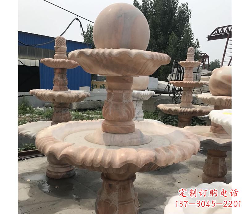 南京晚霞红景观风水球雕塑