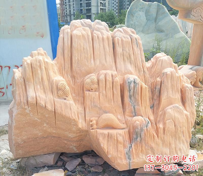 南京晚霞红景观假山雕塑