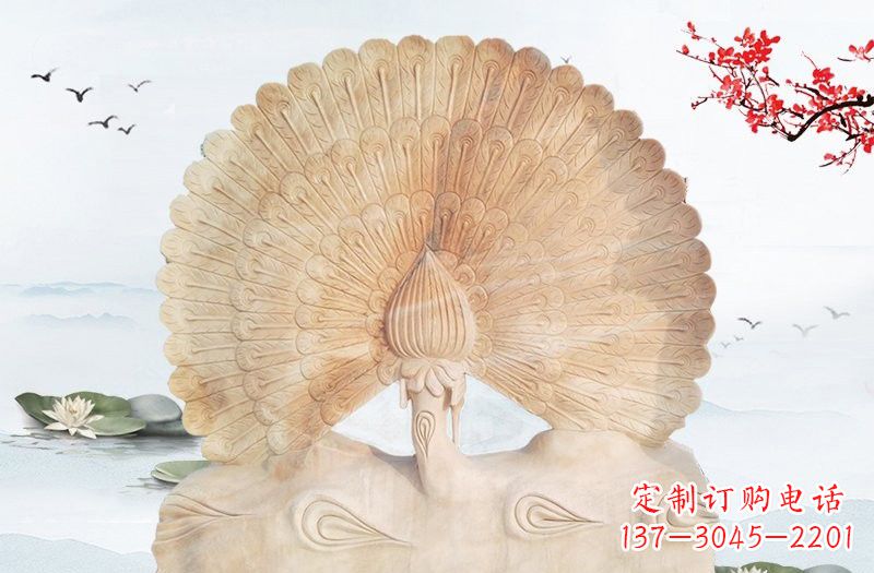南京晚霞红孔雀雕塑