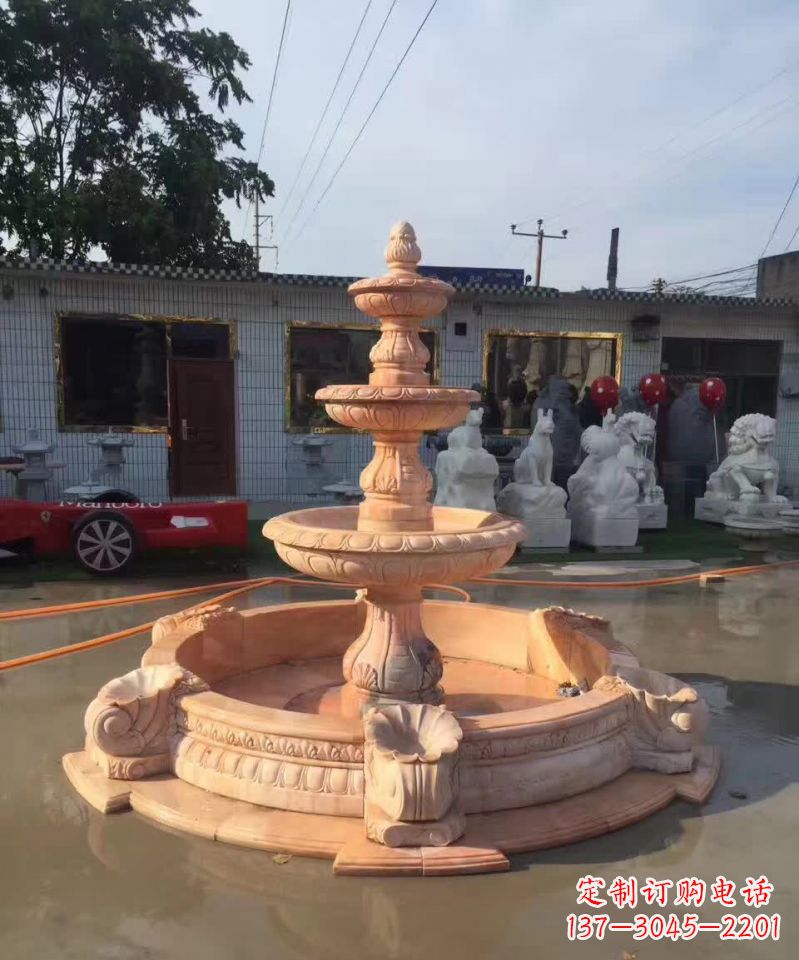 南京晚霞红欧式流水喷泉