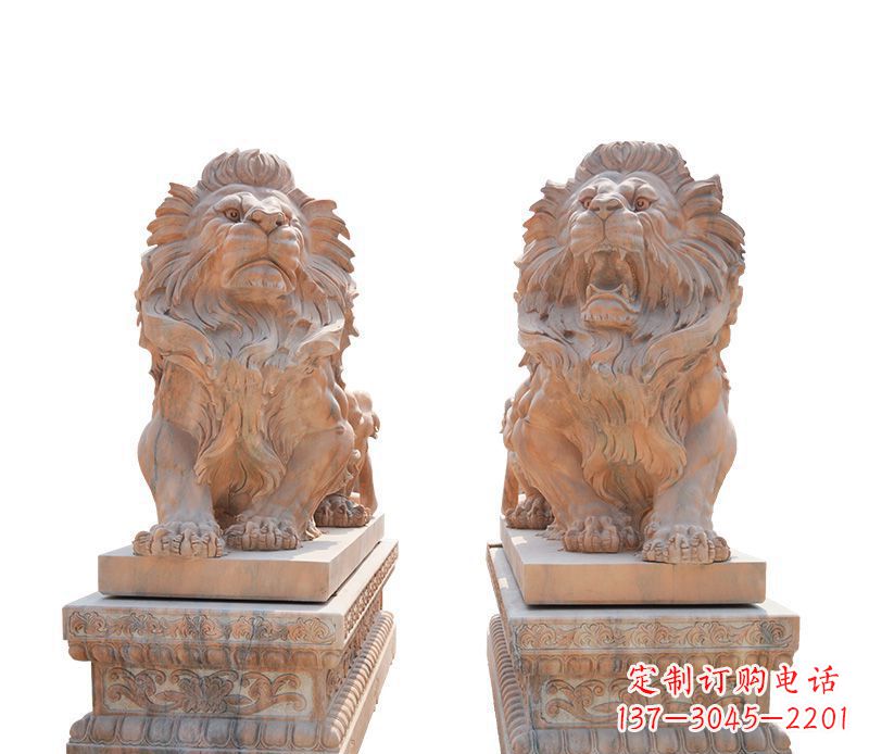 南京晚霞红欧式狮子雕塑