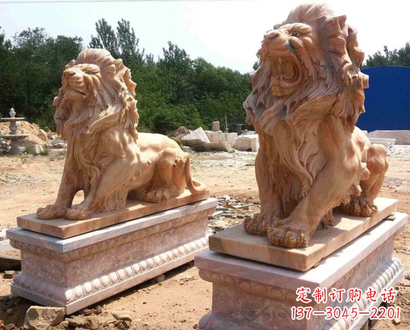 南京晚霞红欧式狮子雕塑222