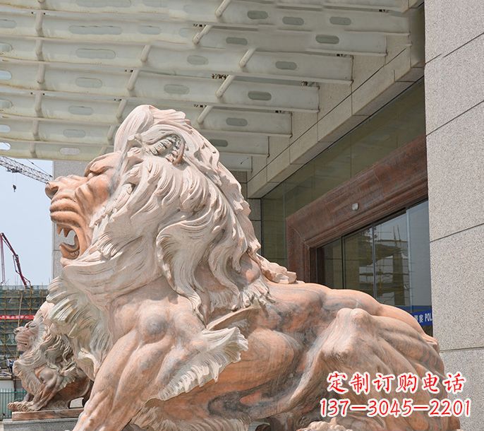 南京晚霞红欧式狮子石雕 (3)