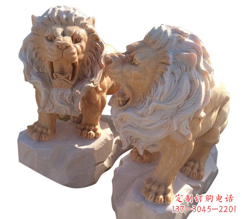 南京晚霞红欧式西洋狮子雕塑