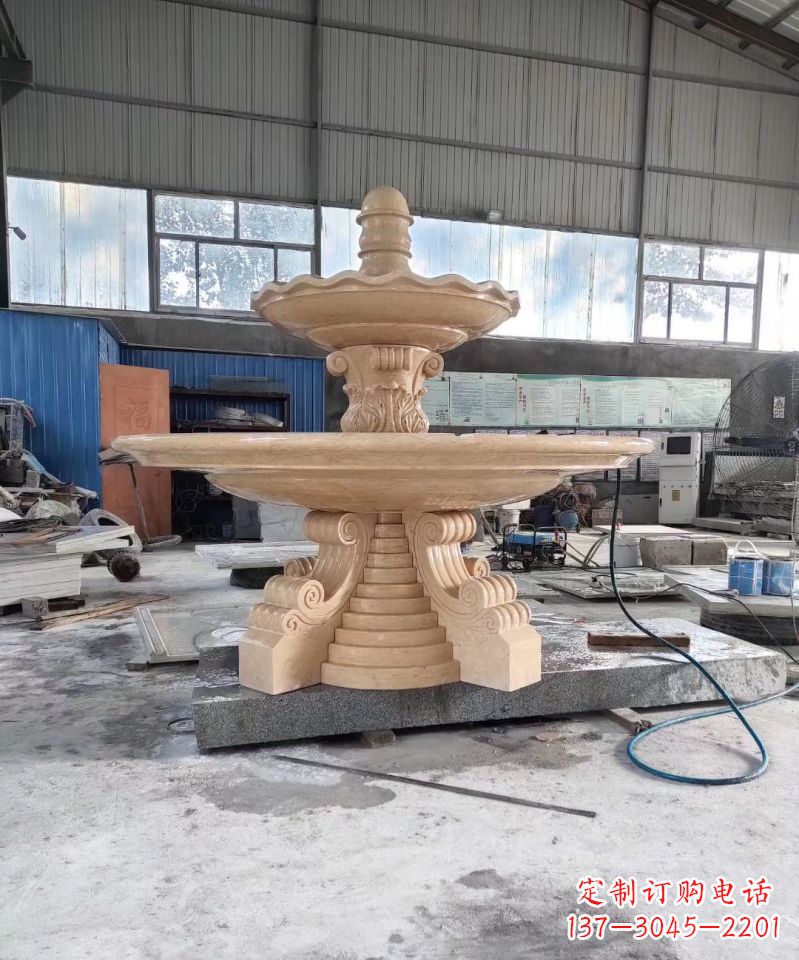 南京晚霞红喷泉石雕广场景观雕塑