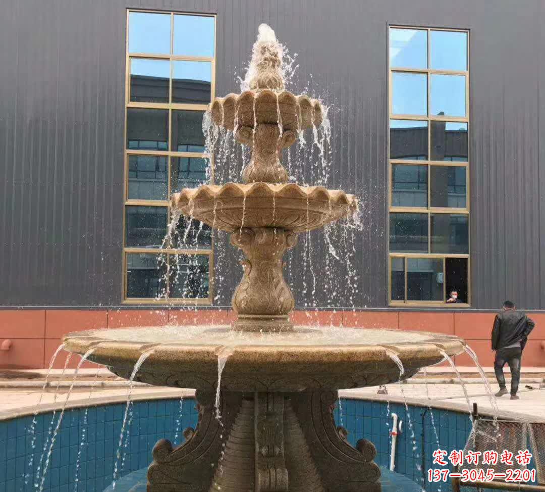 南京晚霞红三层音乐喷泉