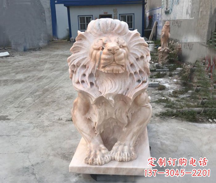南京晚霞红西洋欧式狮子石雕