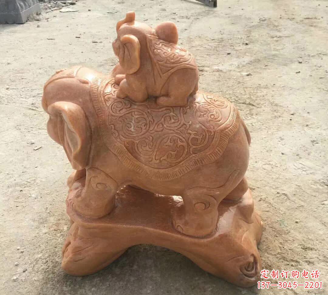 南京晚霞红小象招财动物