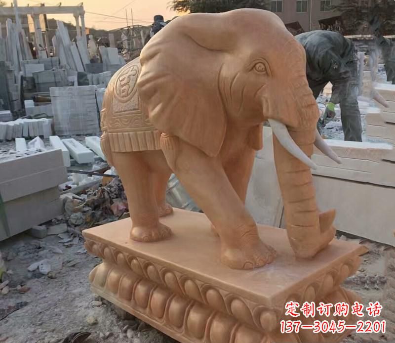 南京晚霞红元宝招财大象