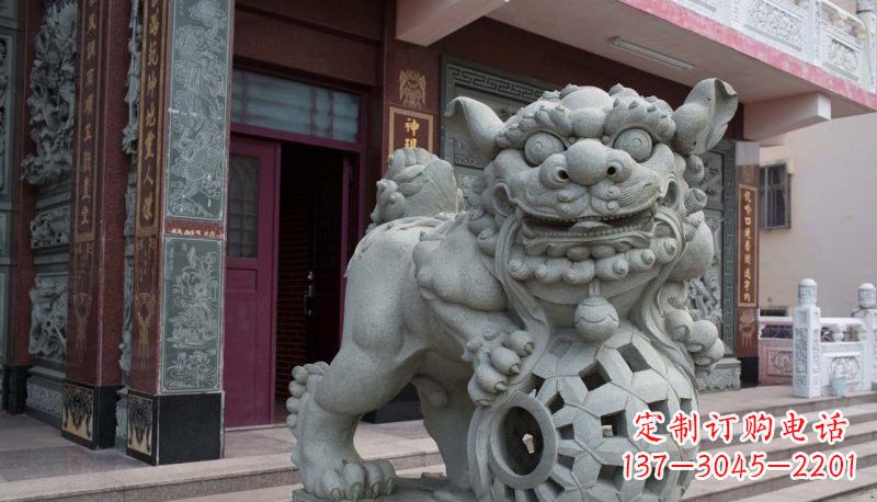 南京网球狮石雕南方狮子雕塑