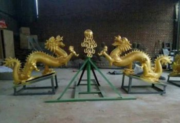 南京享受经典，领略古老传统，精美特色的双龙戏珠铜雕