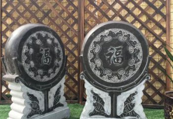南京青石仿古福字抱鼓雕塑，让您的家园更加美观