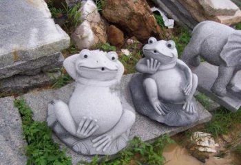 南京别具一格的青石青蛙喷水雕塑