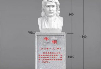 南京艺术精灵：牛顿汉白玉石头像雕塑