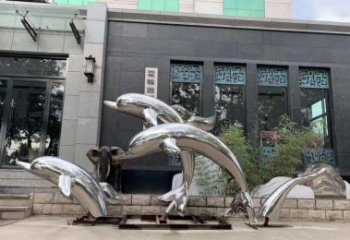 南京高端定制不锈钢海豚雕塑