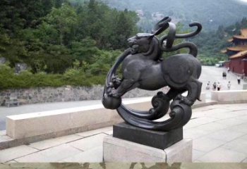 南京神兽白虎铜雕塑，雕刻出传统中国文化之精髓