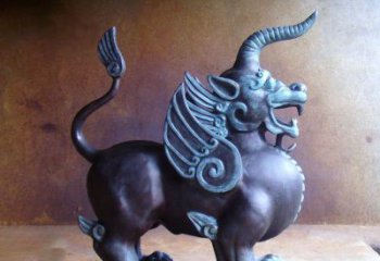 南京传承中国神兽文化的独角兽铜雕塑