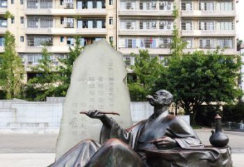 南京尊贵古朴的古代诗人情景雕塑——杜甫雕塑