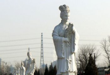 南京十二花神汉白玉古风美女石雕像