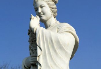 南京十二花神之三月桃花息夫人汉白玉精美美女雕像