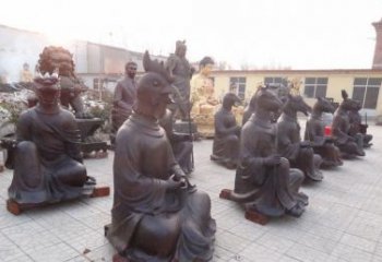 南京定制十二生肖头像铜雕