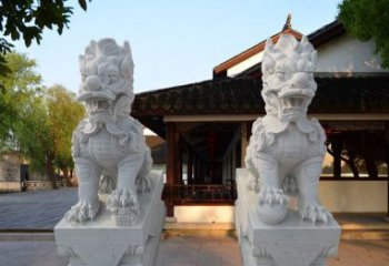 南京精美汉白玉麒麟雕塑
