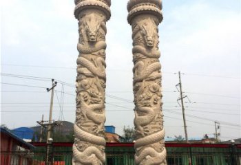 南京石雕华表盘龙柱，雕塑工艺的精美展示
