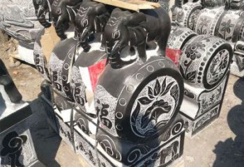 南京艺术精品，凤凰雕塑门墩