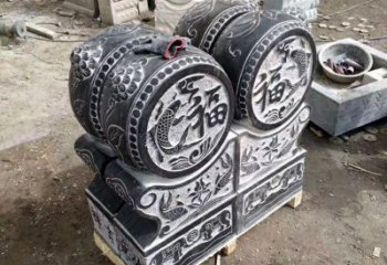 南京中领雕塑-石雕门墩貔貅抱鼓
