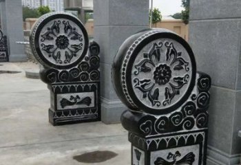 南京中领雕塑自主设计专业制作石雕门墩狮子，专…
