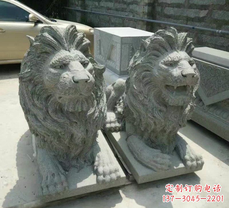 南京卧式狮子石雕