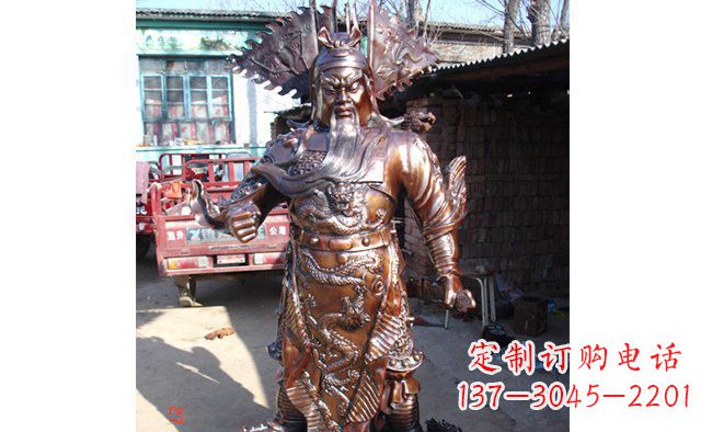 南京武财神持刀关公铜雕 (3)