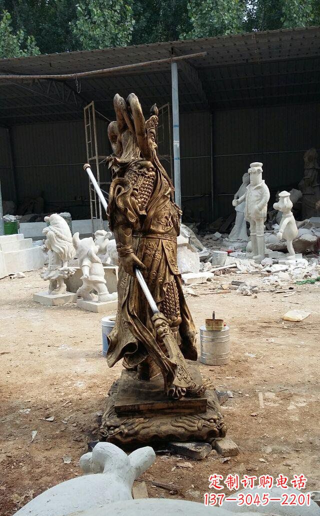 南京武财神关公玻璃钢仿铜雕塑
