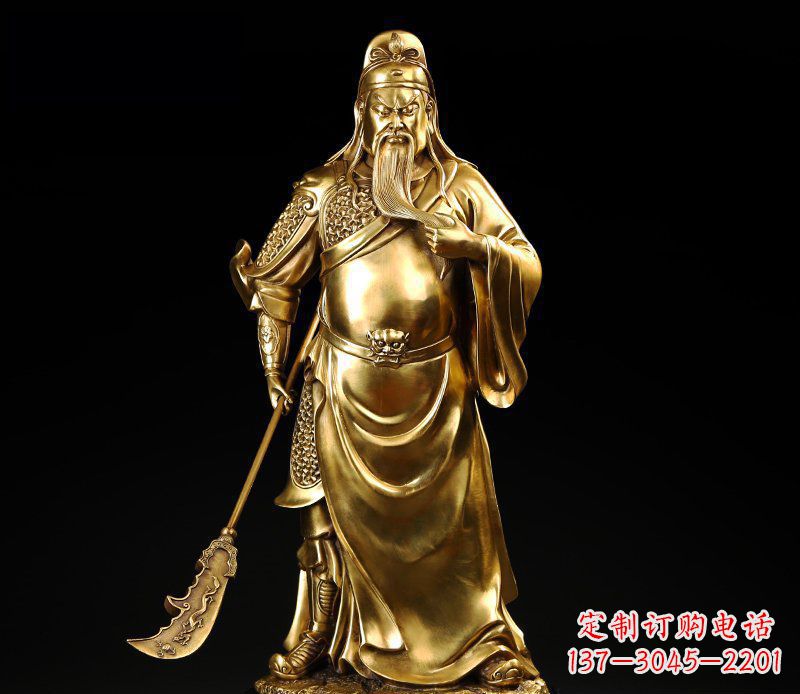 南京武圣握刀关公铜雕