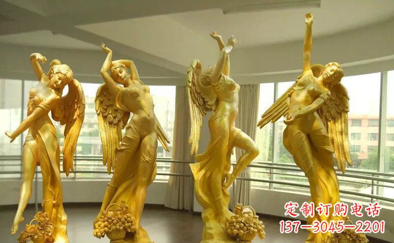 南京舞蹈四女神玻璃钢仿铜人物雕塑