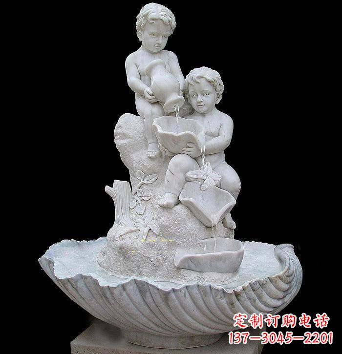 南京西方儿童喷泉石雕