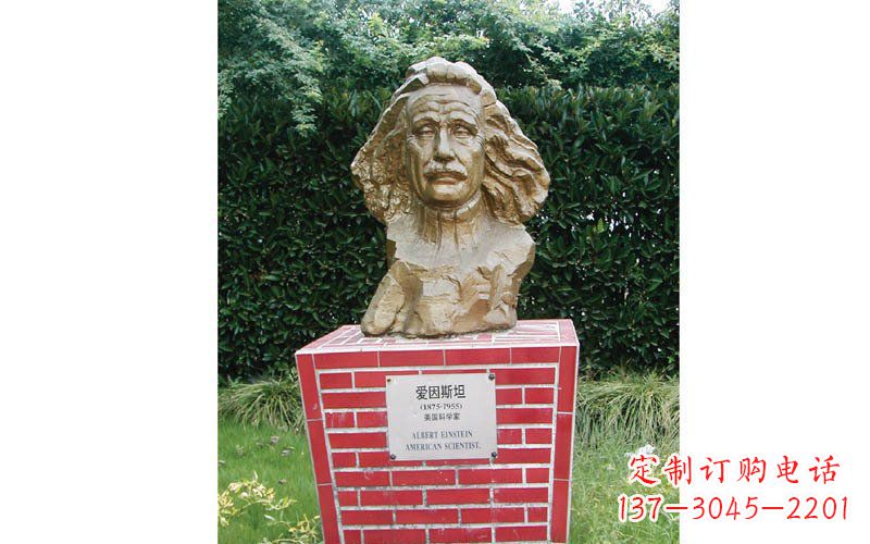 南京西方名人爱因斯坦头像铜雕
