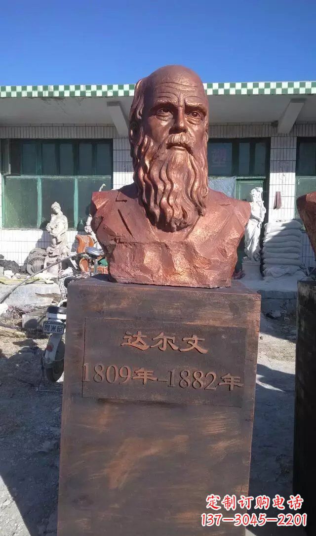 南京西方名人达尔文铜雕