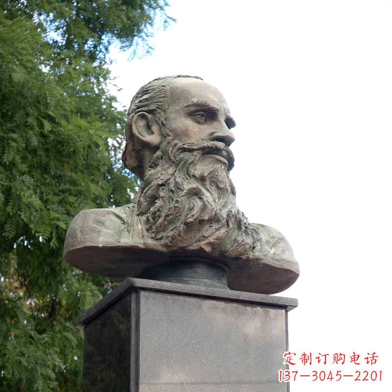 南京西方名人俄国现实主义作家托尔斯泰胸像雕塑摆件