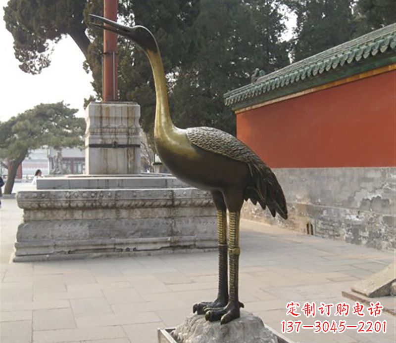 南京仙鹤动物铜雕 (2)