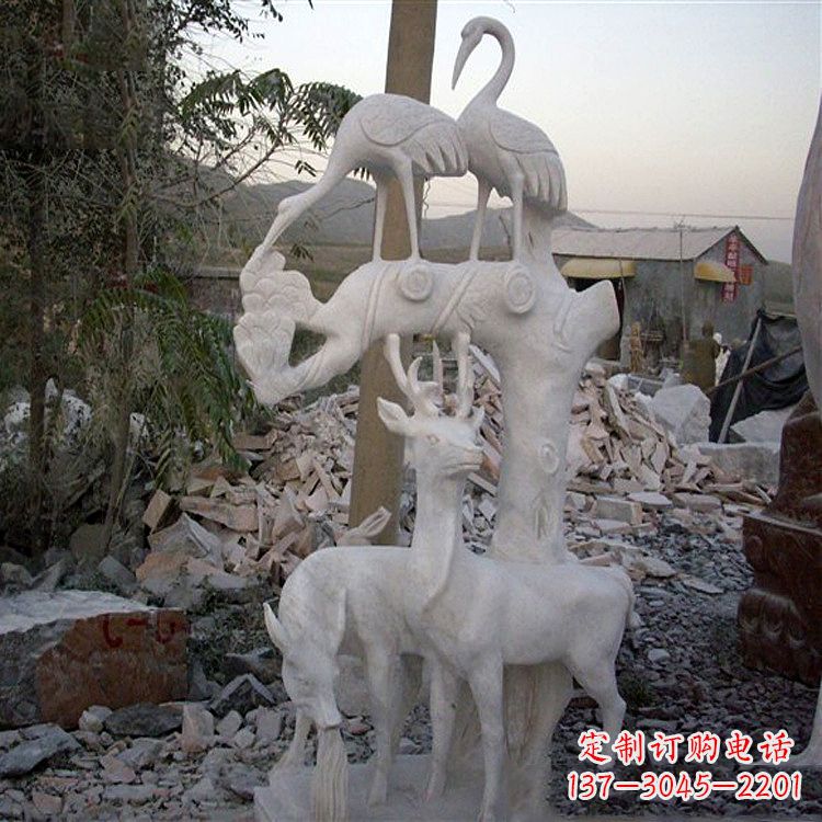 南京仙鹤石雕景观摆件