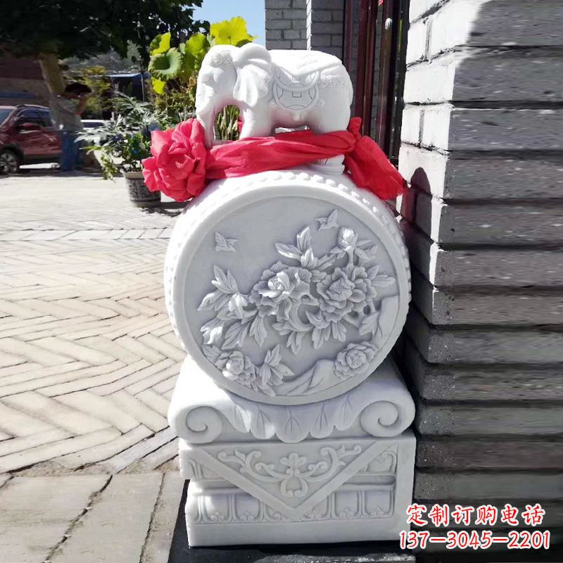 南京仙鹤石雕门墩