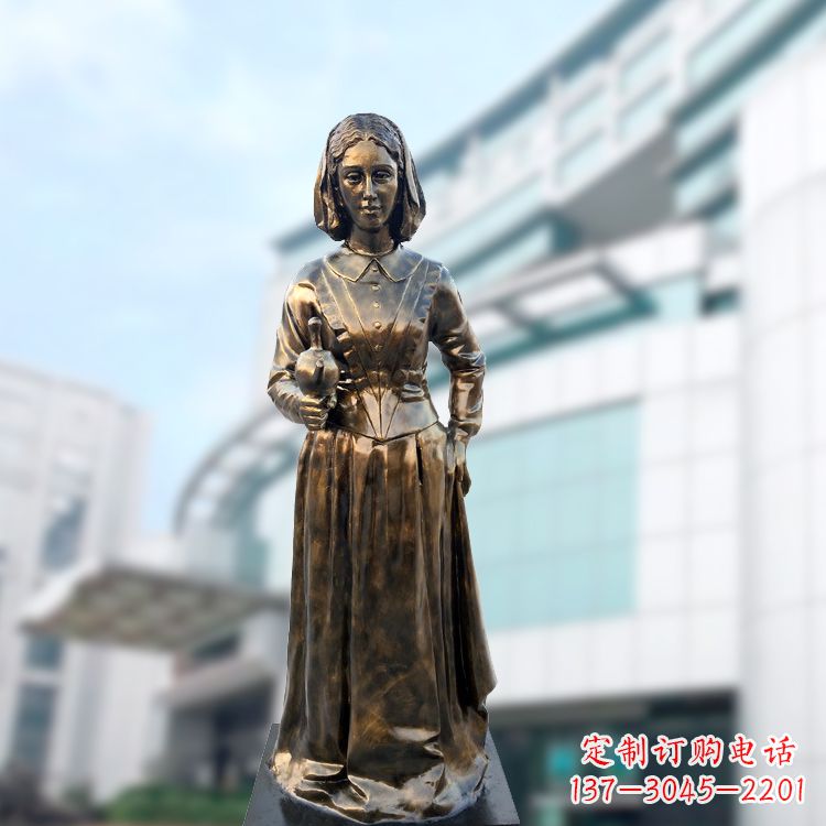 南京现代护理教育奠基人南丁格尔玻璃钢仿铜雕像