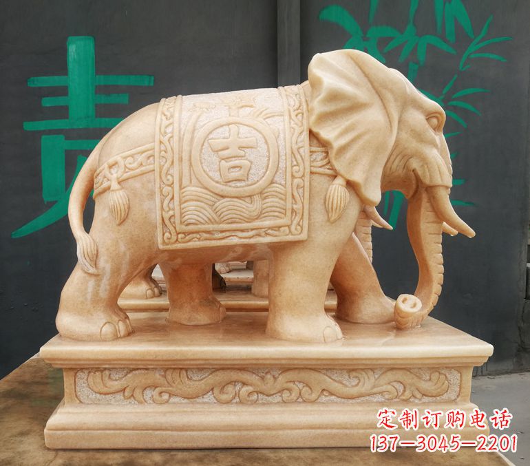 南京现代石雕大象雕像