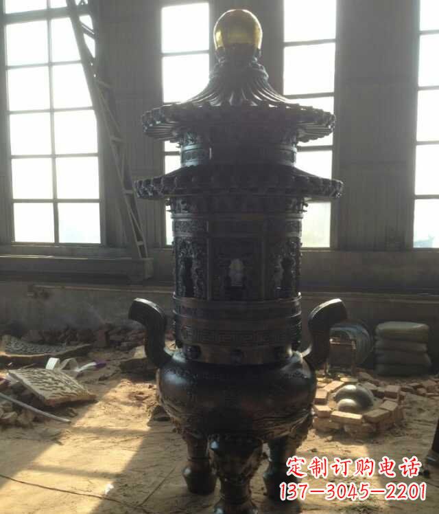 南京香炉铜雕塑 (2)
