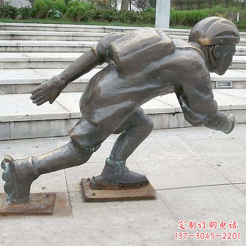 南京小孩滑旱冰广场人物运动雕塑