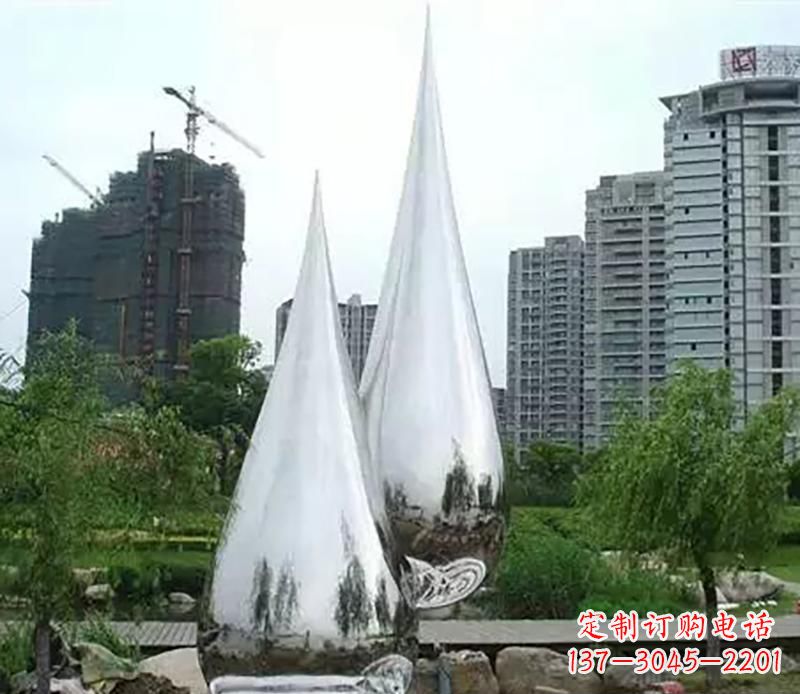 南京小区不锈钢水滴雕塑